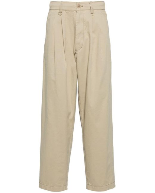 Chocoolate Natural Pleat-front Cotton Trousers for men