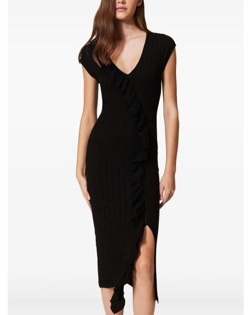 Twinset Black Knitted Midi Dress