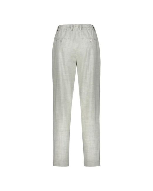 Moorer Gray Elasticated-Waist Drawstring Trousers