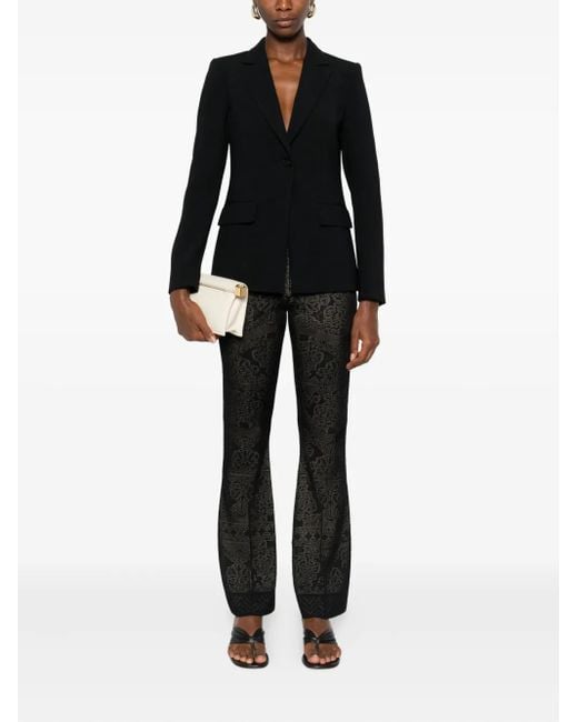 Twinset Black Damask-Pattern Trousers