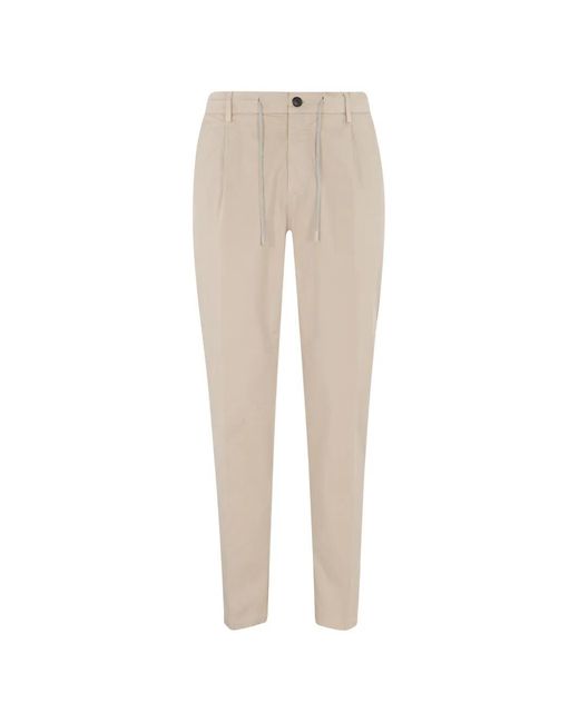 Eleventy Natural Drawstring-Waist Trousers for men