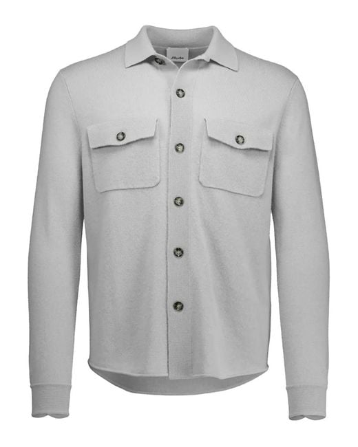 Allude Gray Buttoned Pocket Shirt for men