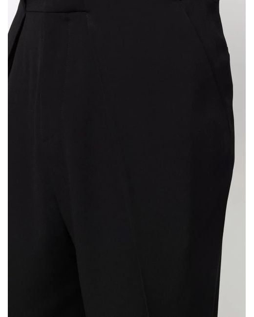 Balmain Black Side Folded Crepe Pants for men