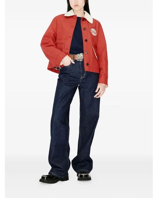 KENZO Blue Ayame Logo-Patch Jeans