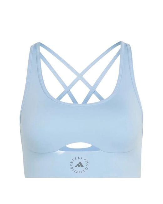 Adidas By Stella McCartney Blue Truestrength Cut Out Sports Bra