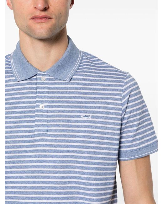Paul & Shark Blue Logo-appliqué Polo Shirt for men