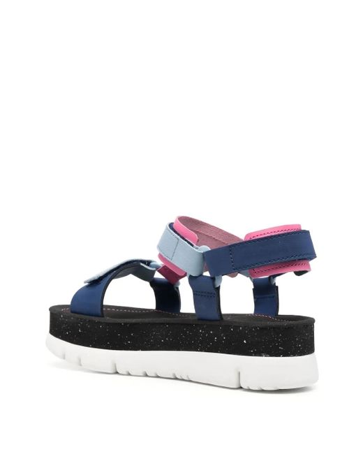 Camper Blue Oruga Platform Sandals
