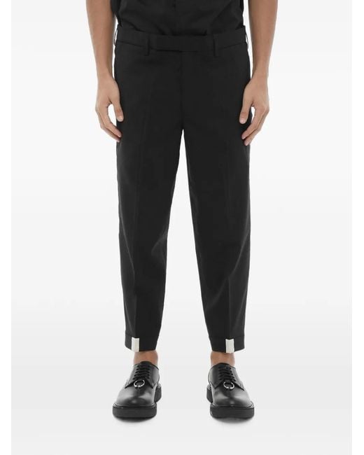 Neil Barrett Black Slim-Fit Flat-Front Trousers for men