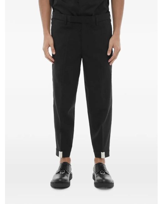Neil Barrett Black Slim-Fit Flat-Front Trousers for men