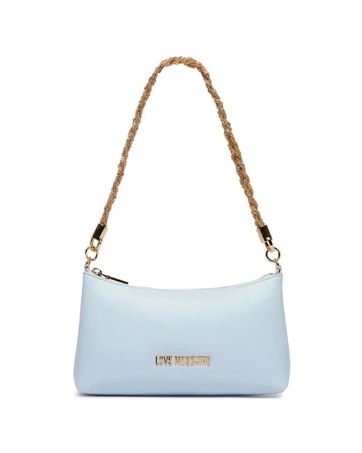 Love Moschino Blue Twisted Strap Tote Bag