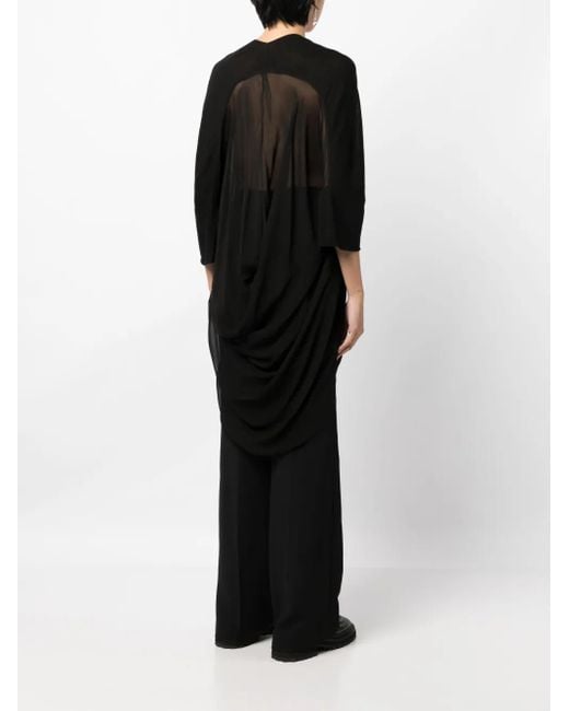 Masnada Black V-Neck Long-Sleeve Blouse