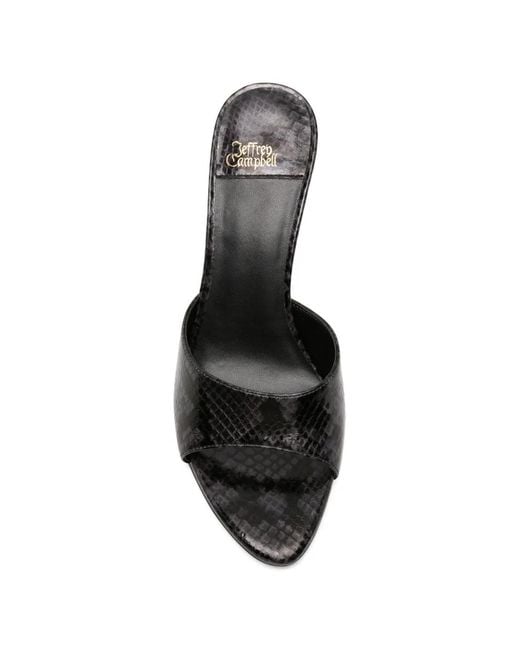 Jeffrey Campbell Black Agent Snakeskin-Effect Sandals