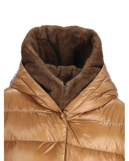 Herno Natural Quilted Hooded Jackets