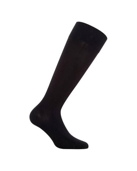 Wolford Black Wide-Cuff Knee-High Socks for men