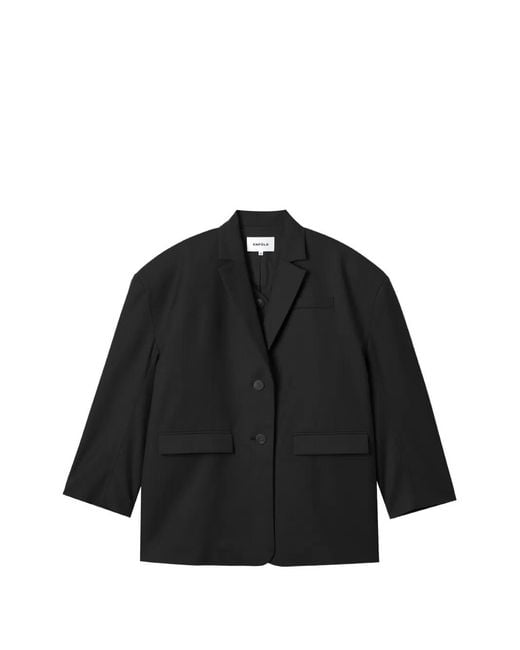 Enfold Black Oversized Wool Blazer