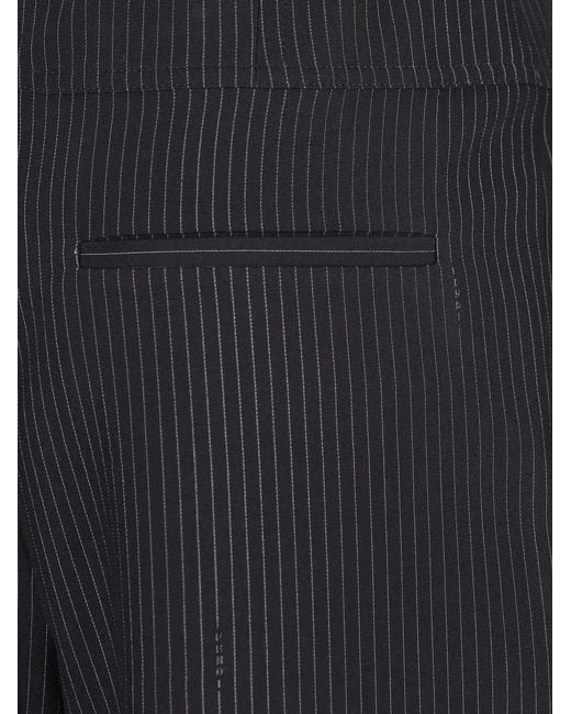Fendi Blue Pinstripe Belted Trousers