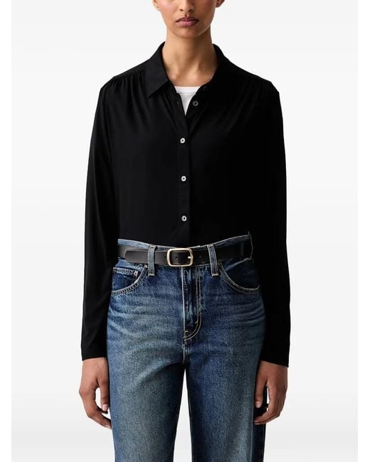 Marc O' Polo Black Gathered Long-Sleeve Shirt