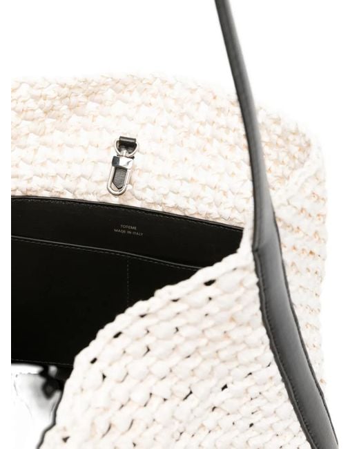 Totême White Medium Belt-Strap Tote Bag