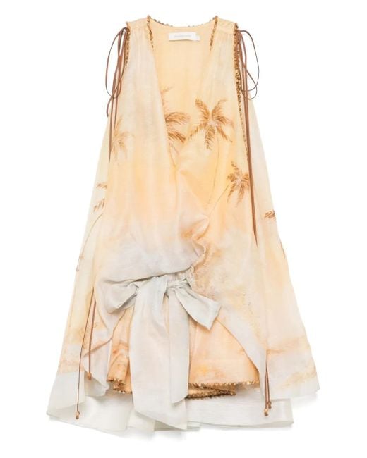 Zimmermann Natural Balance Plunge Mini Dress