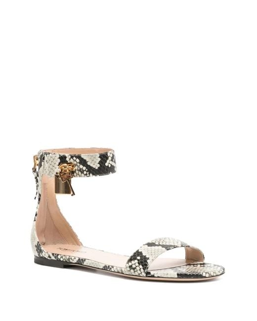 Tom Ford White Snakeskin-Effect Sandals