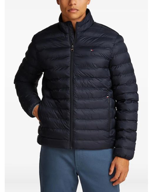 Tommy Hilfiger Gewatteerd Jack Met Rits in het Blue voor heren