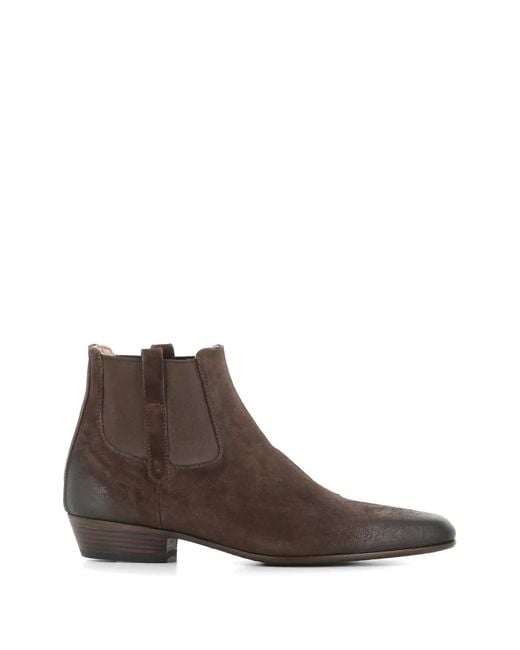 Pantanetti Brown Bottines En Cuir À Bout Pointu