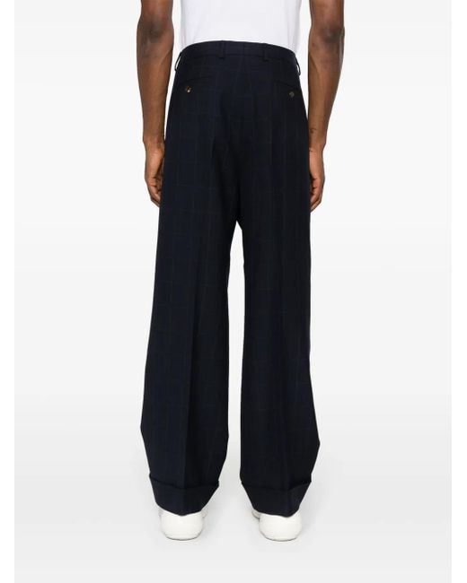 Gucci Blue High-Waist Tailored Wool Trousers for men