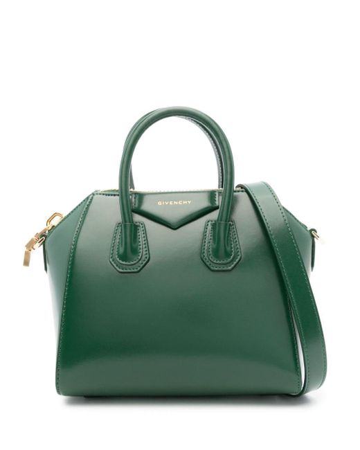 Givenchy Green Mini Antigona Leather Tote Bag