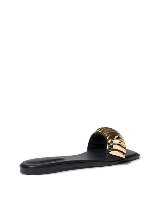 Jonathan Simkhai Black Ripple Flat Sandals