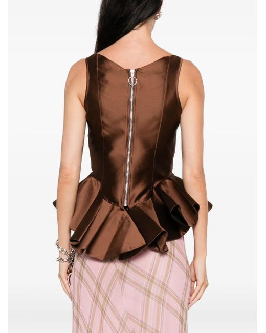 Marques'Almeida Brown Mikado Corsage mit Schößchen