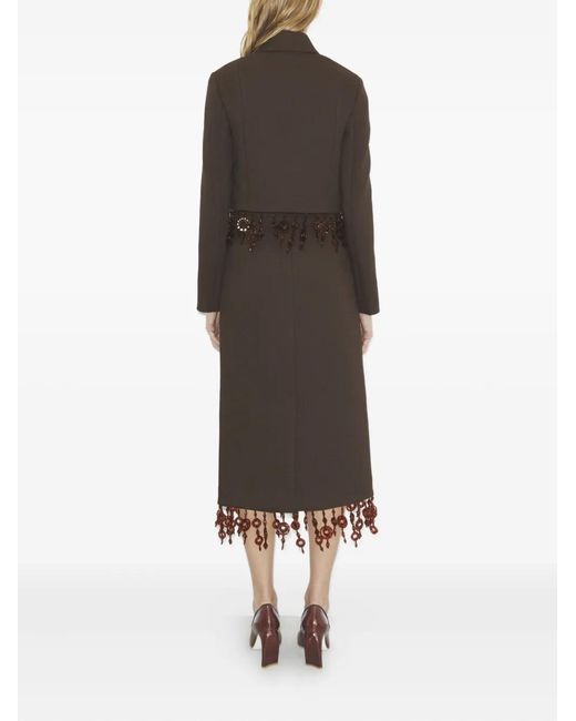 Tory Burch Brown Beaded Crepe Jacket