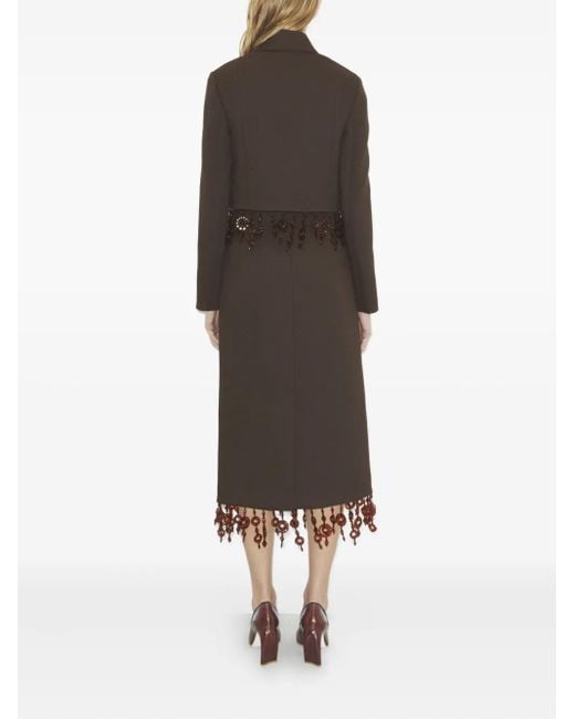Tory Burch Brown Beaded Crepe Jacket
