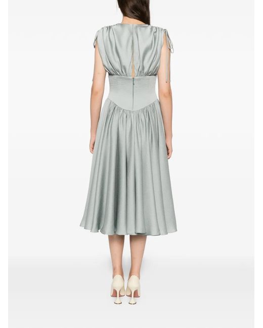 Amsale Blue Hammered Satin Dress