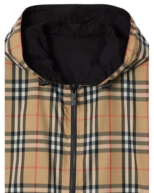 Burberry Natural Reversible Check Hooded Jacket for men