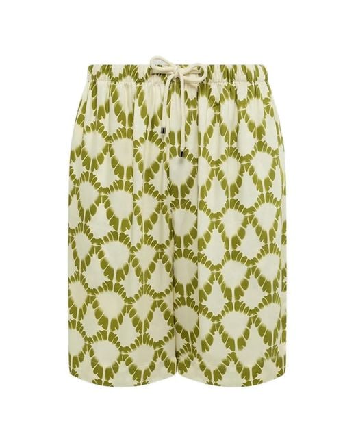 Laneus Green Short Imprimé À Lien De Resserrage for men