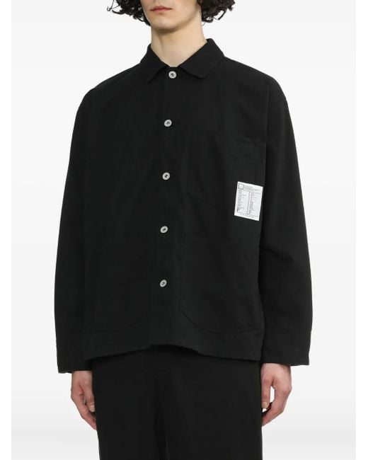 Neighborhood Black Patch-Pocket Button-Front Shirt Jacket for men