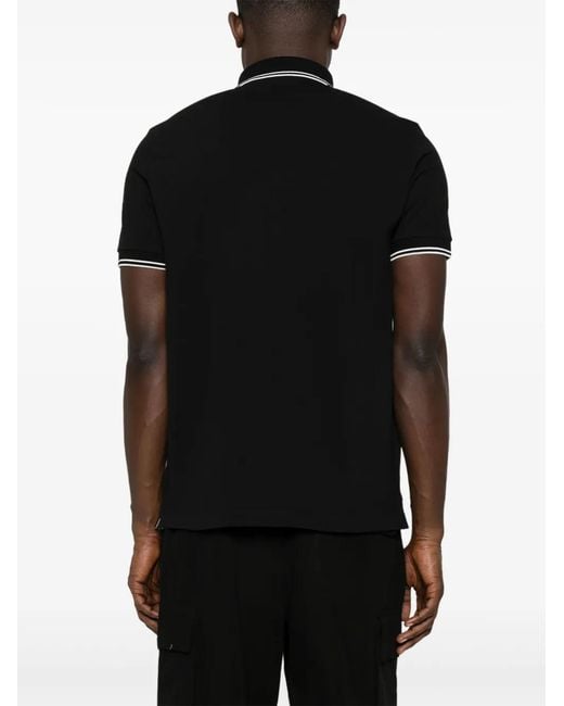 Stone Island Black Polo Shirt With Contrasting Trims for men