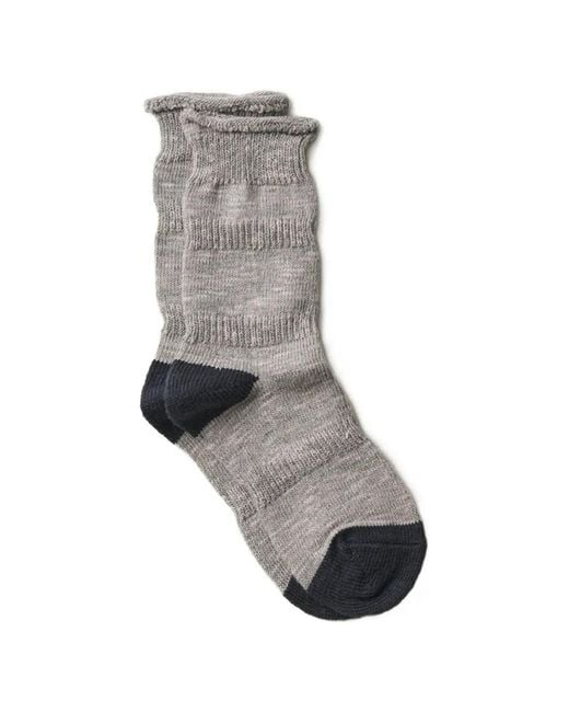 yahae Gray Ploot Chunky-Knit Set Of Two Socks