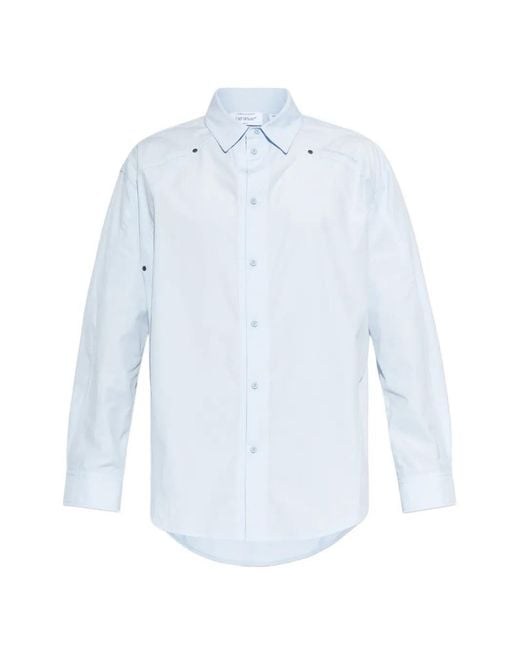 Chaqueta De Algodón Con Botones Off-White c/o Virgil Abloh de hombre de color Blue