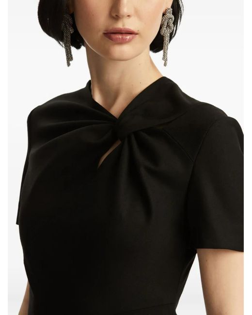 Oscar de la Renta Black Twist-Embellished Dress