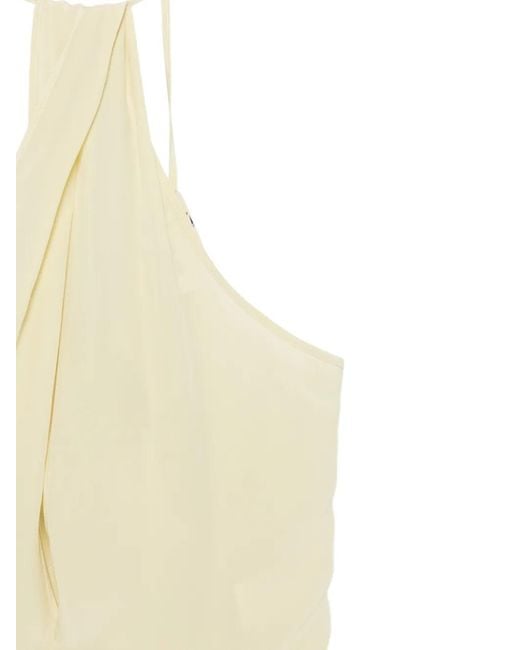 Alysi White Twisted-Front Top