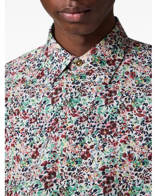 Paul Smith Natural Slim-Fit Multicolour Ditsy Floral Print Shirt for men