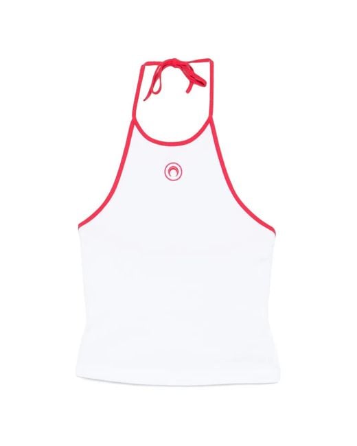 MARINE SERRE White Halter-Neck Top