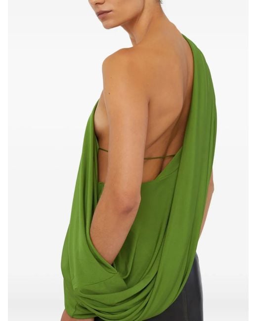 Christopher Esber Green Eddie Burnished Leather Panelled Midi Skirt