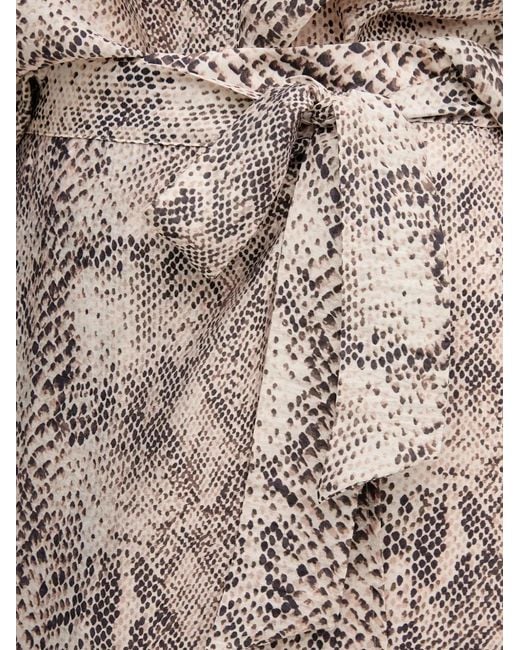 MARC AUREL Natural Snakeskin-Pattern Midi Skirt
