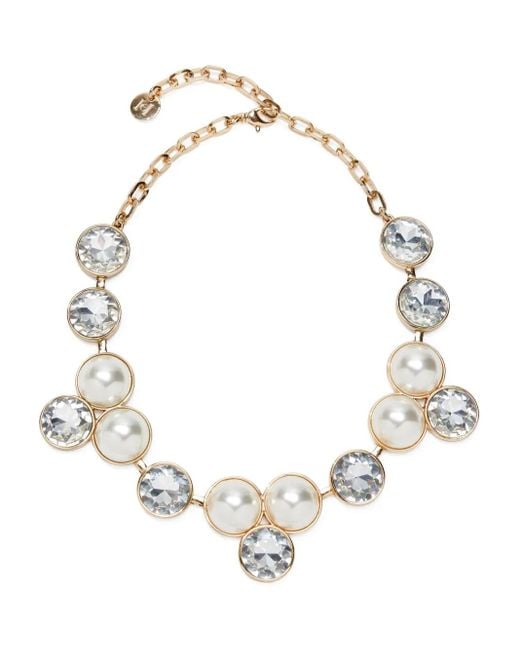 Collana Crystal And Pearl di Carolina Herrera in Metallic