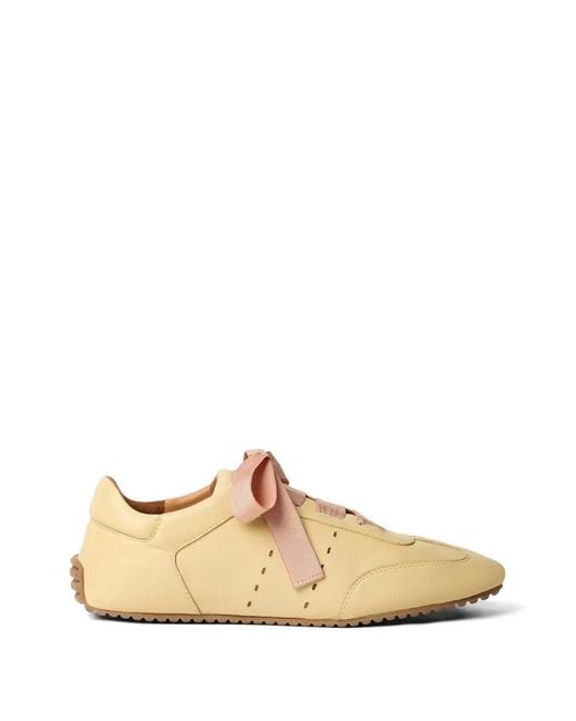 Odissi Natural Cass Grosgrain-Lace Sneakers