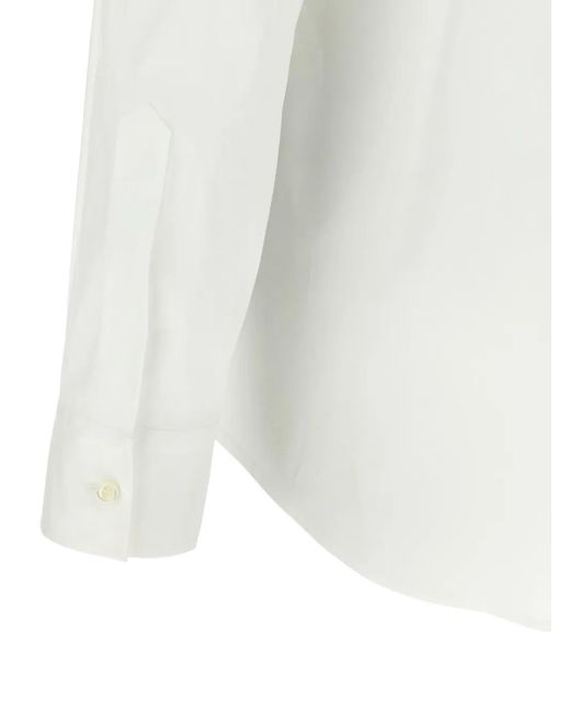 DSquared² White Wide Back Cut-Out Cotton Shirt With Drawstring Detail