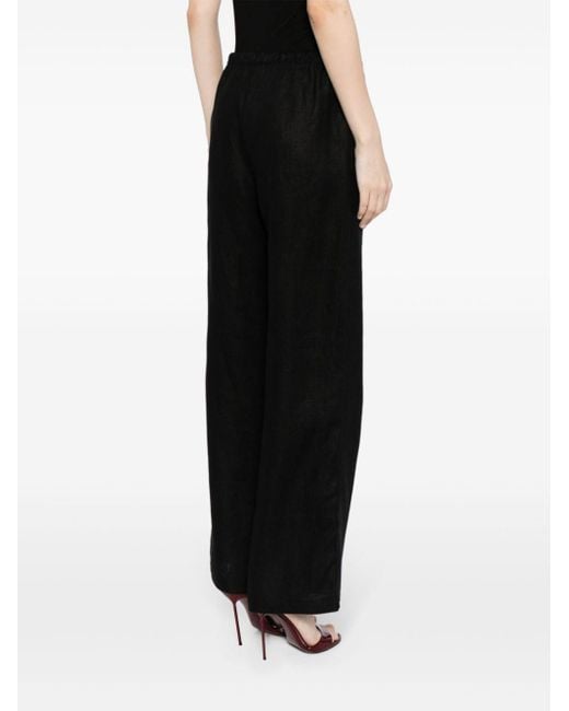 Reformation Black Olina Linen Trousers
