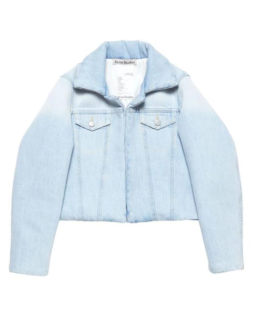 Acne フローラル デニムジャケット Blue